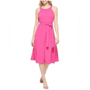 TOMMY HILFIGER , Elegant Pink Sleeveless Dress